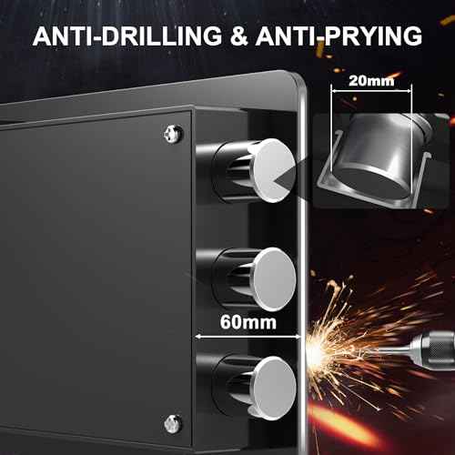 Safe Box with Fireproof Waterproof Bag, 0.5 Cub Small Home Safety Box with Key, Biometric Fireproof Personal Safes, Fingerprint Money Safe for Home Hotel Bedroom, Fingerprint Unlock