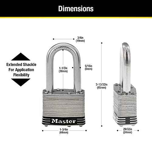 Master Lock 1SSQLF Stainless Steel Outdoor Padlock with Key, 4 Pack Keyed-Alike