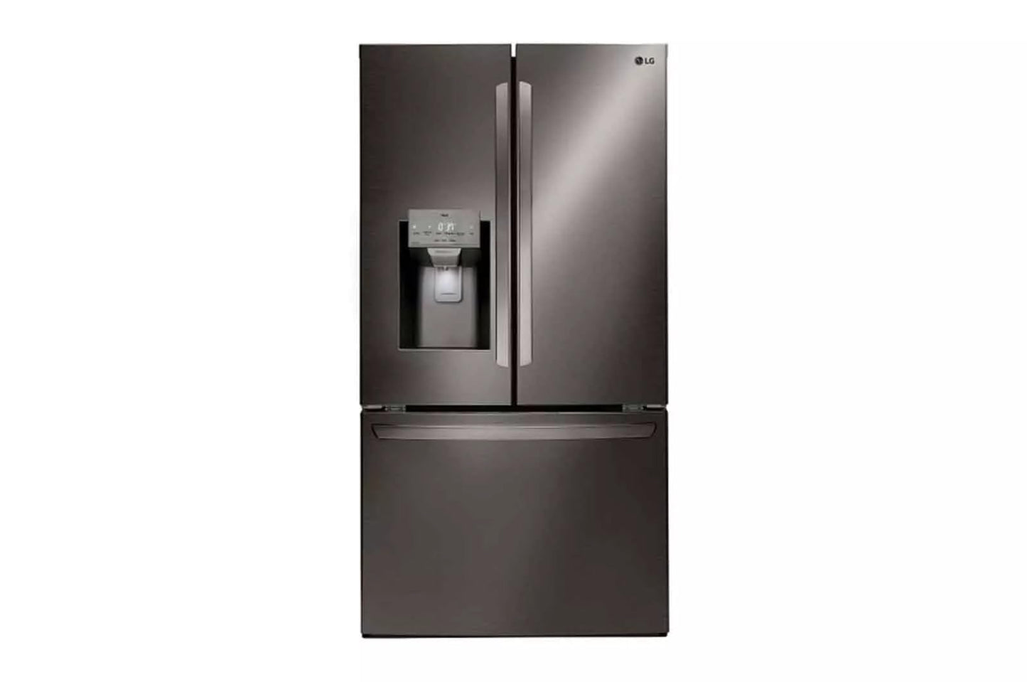 LG 28 Cu. Ft. Smart French Door Refrigerator with Dual Ice Maker, Door Cooling+, Wi-Fi Connectivity, and PrintProof Black Stainless Steel Finish