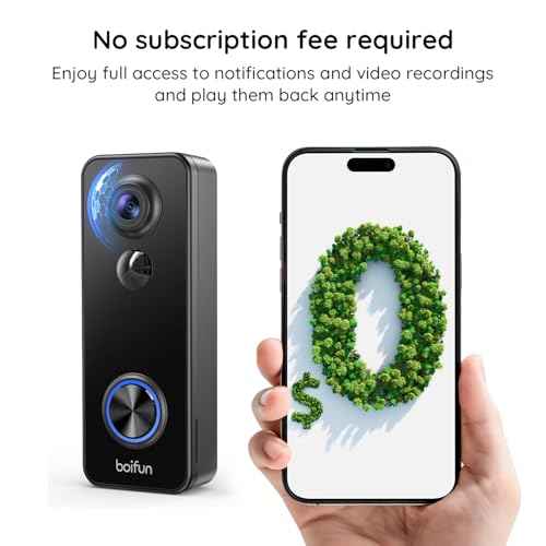 BOIFUN 2K 180¡Æ Head?to?Toe View Doorbell Camera Wireless ? No Subscription, Smart AI Detection, Live View with Two?Way Talk, Battery Video Doorbell, 2.4?GHz Wi?Fi Only