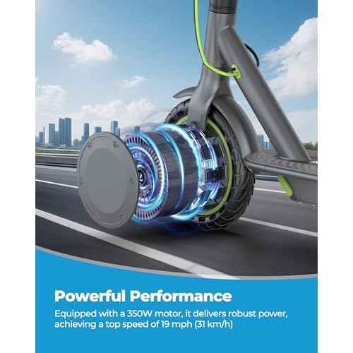 Electric Scooter - 8.5"/10'' Solid Tires, 350W/500W Motor, Up to 19-22MPH and 21-24Miles Long-Range Portable Commuting Scooter for Adults with Double Braking System and App