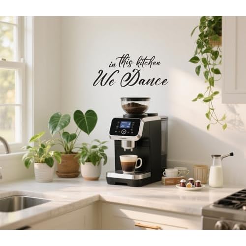 Funny Kitchen Quotes Vinyl Wall Decal,in This Kitchen We Dance Humor Removable Wall Sticker for Dining Room Kitchenware Restaurant Coffee Shop Station Farmhouse Decor