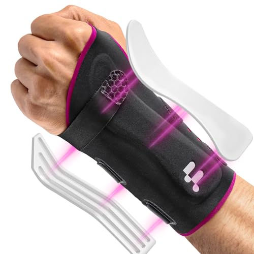 Wrist Brace for Carpal Tunnel Relief, Right Hand Support, Yoga Fabric, S-Splints, Lightweight & Breathable Wrist Support for Pain, Typing, Sleeping, Tendonitis, Injury Recovery (Right Hand, L)