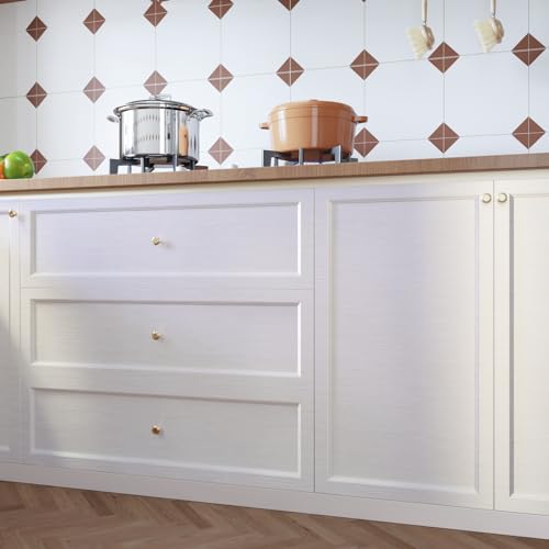 CRE8TIVE Pearl Lustre White Stainless Steel Contact Paper for Appliances Brushed Aurora White Peel and Stick Wallpaper Heat Resistant Refrigerator Vinyl Warp for Kitchen Dishwasher Countertops 12"x80"