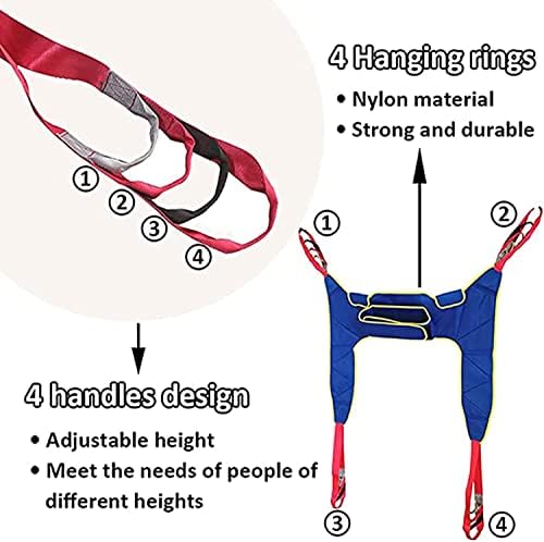 Rehabilitation Auxiliary Spreader Patients,Lift Sling Transfer Belt, Handicap Lift Commode Sling, Transfer Belt with Four Point Support, for Bed Positioning and Lifting,M