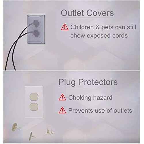 Sleek Socket No Shock Child Protector, Outlet & Plug Concealer with Protective Cord Clips, 8-Foot Flat Extension Cord with Multiple Outlets, Baby Proofing Outlet Cover, No Access to Dangerous Cords