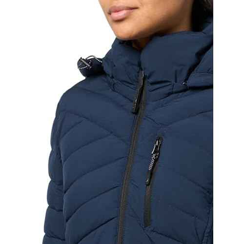 Nautica Women's Stretch Puffer Jacket ? Midweight Quilted Coat Detachable Hood