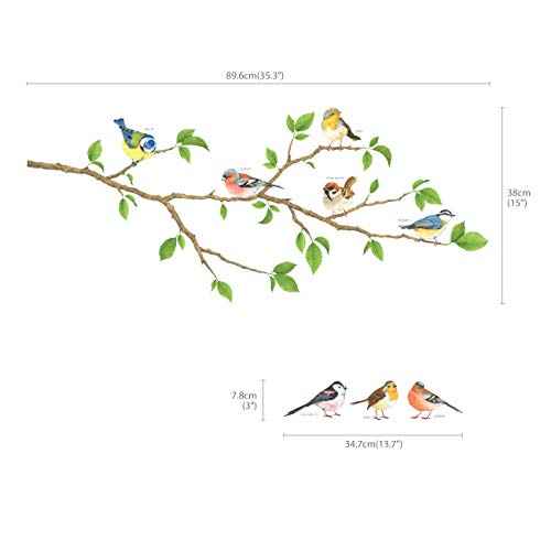 DECOWALL DS4-8036 Garden Birds Kids Wall Stickers Wall Decals Peel and Stick Removable Wall Stickers for Kids Nursery Bedroom Living Room (Small) Decor