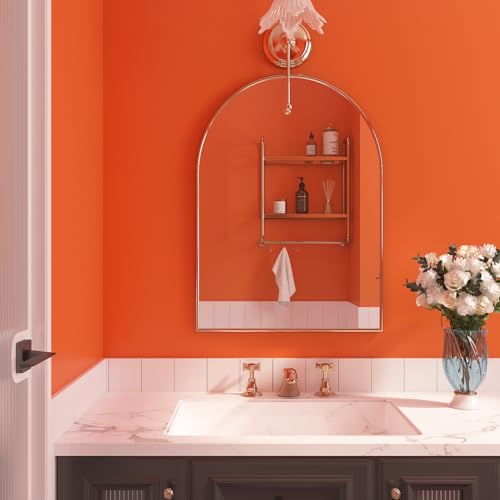 FunStick Burnt Orange Peel and Stick Wallpaper Orange Contact Paper for Cabinets Drawers Desk Removable Wallpaper Peel and Stick Vinyl Wall Paper for Bedroom Girls Kids Room Bathroom Walls 15.8"x78.8"