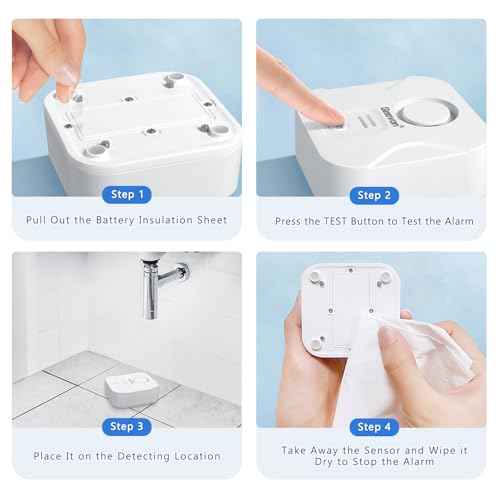 Geevon 10 Pack Water Leak Detectors for Home, 100dB Loud Water Alarm Sensor Leak Detection with Drip Alert for Basements, Laundry Rooms, Kitchen, IP56 Waterproof(Battery Included)