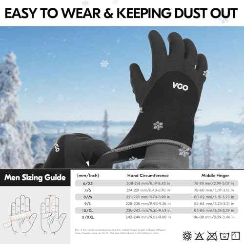 Vgo... 2-Pairs Freezer Winter Work Gloves, Double Lining Rubber Latex Coated for Outdoor Heavy Duty Work (Size M, Black, RB6032)