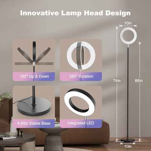 FULSUNT RGB Floor Lamp, 32W Bright LED Standing Lamp with Remote, Stepless Dimmable, Modern Color Changing Torchiere Tall Lamps for Living Room Bedroom Office Gaming Party