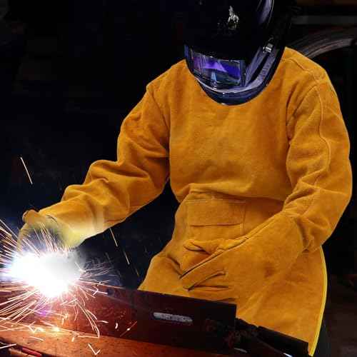 Leather Welding Apron Gloves Heat/fire Resistant Forge Welding Leather Jacket Apron Coat for Men Women