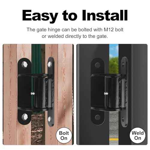 7" 2062P Heavy Duty Gate Hinges 1100lb Capacity - Bolt On/Weld On Carbon Steel Hinges for Driveway Gates, Fence & Barn Doors - Ball Bearing Design, Rust-Black Resistant Finish £¨2pcs£©