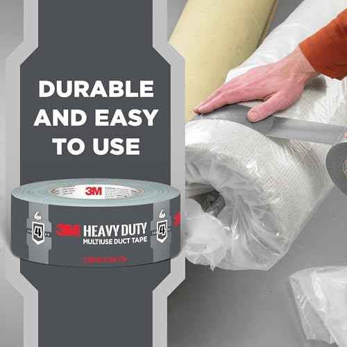 3M Heavy Duty Duct Tape, 1.88in x 45yd, 1 Roll, Multi-Surface, Temporary Solutions for Sealing, Holding, and Reinforcing, Tear by Hand Vertically and Horizontally, Staple for Every Toolbox (2145)
