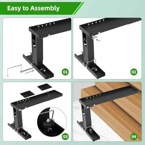Ladder Leveler Heavy-Duty Stabilizer & Leveler with 880lbs Capacity, Adjustable Height/Length for Extension Ladders, Non-Slip Feet£¨Black£©