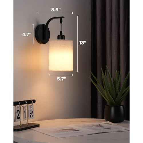 Battery Operated Wall Sconce, Black Rechargeable Sconces Set of 2, Wireless Wall Lamp Remote, Timer & 13000mAh bulbs, Battery Powered Dimmable Scones/Lights for Bedroom, Living Room, Bathroom