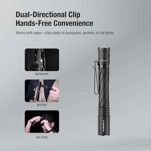klarus P2 Tactical Pen Light: 1000 Lumens, 886ft Throw ? 2AA or USB-C Rechargeable (Battery Included), IPX8 Waterproof, Compact EDC Flashlight for Pocket, Office, Home, Security