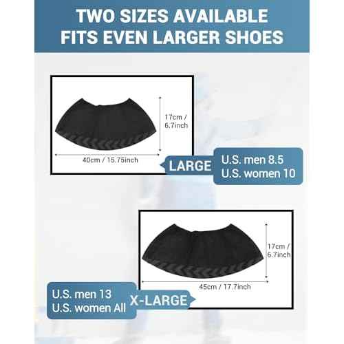 X-Large 200 Count Shoe Covers Disposable Non-Slip, Premium Cloth Boot Covers, Slip-resistant, Durable, Breathable, Non-toxic, Recyclable, Stretchable Fits Up to Size 13 US Men - Black