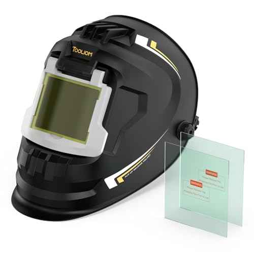 TOOLIOM Flip Front Welding Helmet Welding Mask with Flip Up Lens Welding Hood Shade-10 Black Welder Helmet for Stick MIG TIG