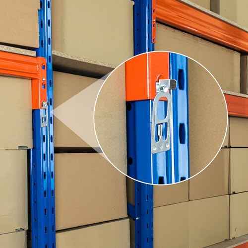 Zonon 100 Pcs Teardrop Pallet Rack Safety Clip Warehouse Storage Pallet Racking Beam Safety Clip Safety Steel Pallet Rack Clip Connector Cross Beam Locker for Shelf Garage