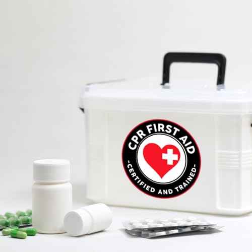 CPR First Aid Certified Trained Medical Symbol Stickers Vinyl Decals Professional Emergency Safety Certification Labels 27Pcs Hat Bumper Skateboard Bike Bedroom Water Bottles