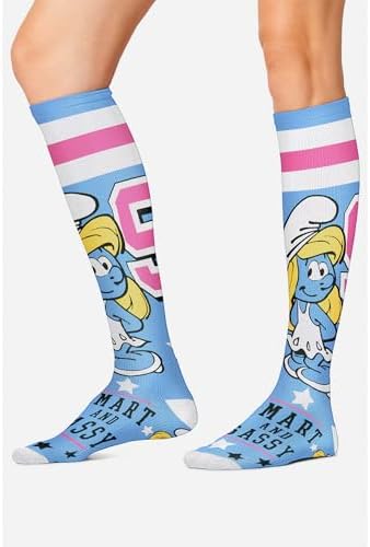 Cherokee Women's 10-15mmHg Compression Socks – Fun Print Knee Highs with Light Support, Soft Feel - PRINTSUPPORT