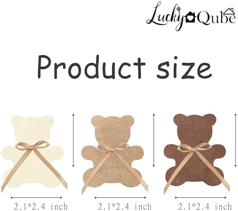 24pcs Bear Cupcake Toppers with Bows LUCKYQUBE Bears Baby Shower Decorations We Can Bearly Wait Cake Cupcake Topper Decoration for Bear Theme Birthday Baby Shower Gender Reveal Party Supplies