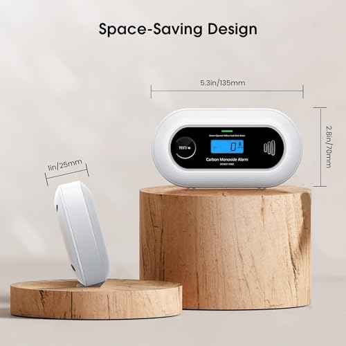 Carbon Monoxide Detector, Portable 10-Year Battery CO Alarm with Digital LCD Display, Battery Powered CO Detector for Home, Office and Travel
