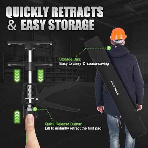 Cabinet Jack Support Pole, 45.3-114.2 Inches Steel Telescopic Quick Support Rod, Third Hand Tool Support System, Drywall Jack, Cargo Bars, 132 LB Capacity, 2-Pack