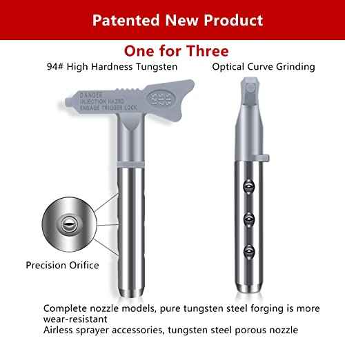 3 in 1 Reversible Spray Tip Nozzles Paint Spray Tips Airless Sprayer Nozzles Airless Sprayer Spraying Machine Parts for Homes Buildings Decks or Fences 515, 517, 521