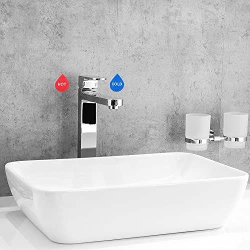 PATIKIL Self Stick Hot/Cold Water Label, 5 Pairs/10 Pack Acrylic Drop Shape Sticker Signs for Faucets Sinks, Red/White, Blue/White