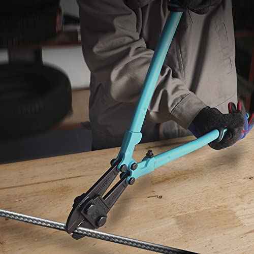 DURATECH 18-inch Heavy Duty Bolt Cutter for Rods, Bolts, Rivets, Chains, and Steel Wires, Bi-Material Ergonomic Rubber Grip Handle, Chrome Vanadium Steel Forged Blade