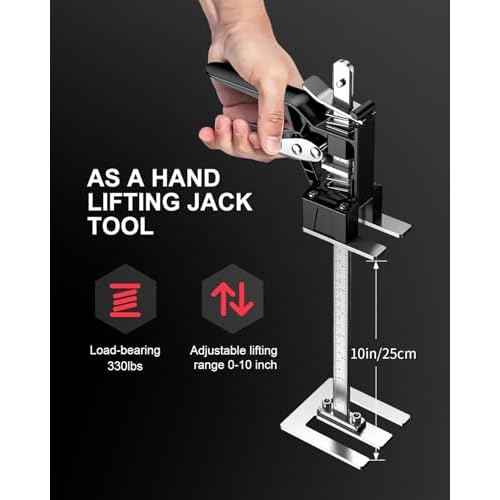 Kolvoii 2 Pack Cabinet Jacks, Multi-Function Hand Lifting Jack Tool, Up to 23.4 Inch Height Adjustment, Labor Saving Arm Jack, Third Hand Support System for Installing Cabinets