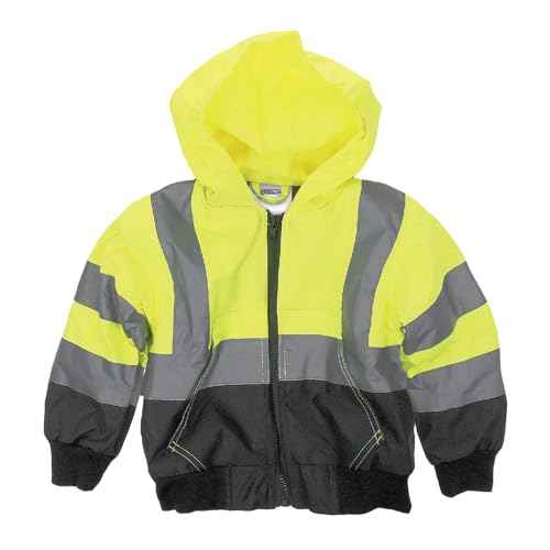 Hi-Vis Children¡¯s Full Zip Hoodie ? Safety Reflective Jacket for Kids, Hooded Sweatshirt