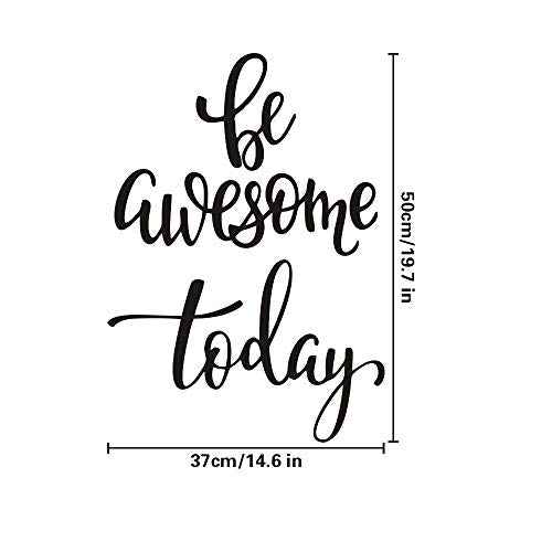 Be Awesome Today Wall Decal English Lettering Saying Words Vinyl Stickers, Removable Prints Art DIY Quotes Sticker Mural for Bedroom Living Room Office Home Window Door Decoration