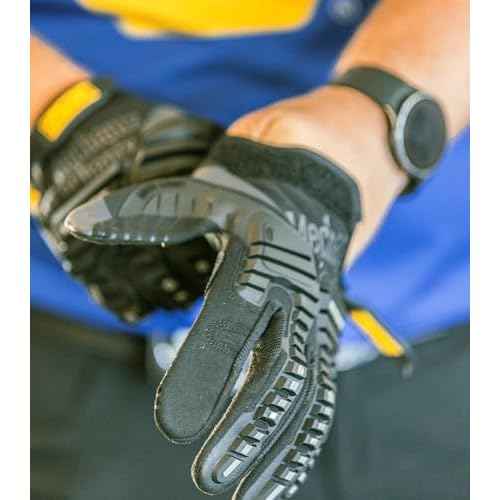Mechanix Wear M-Pact Impact Resistant Work Gloves - Durable Safety Gloves for Men - Touchscreen Capable - Machine Washable - Breathable - Large - Black