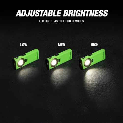 OEMTOOLS 32122 1200LM Flat Flashlight, Stocking Stuffers, Dual Mode Rechargeable Pocket Flashlight, Aluminum Magnetic Work Light, Adjustable Brightness, IPX6 Water Resistant Flash Light