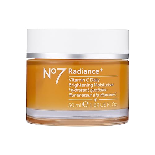 No7 Radiance+ Brightening Vitamin C Moisturizer Face Cream - Skin Nourishing Face Moisturizer - Fast-Absorbing + Lightweight Formula & Suitable for Dry Skin, 1.69 fl oz