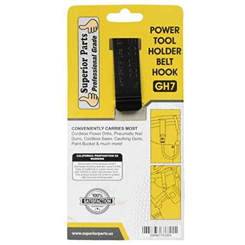 Superior Parts GH7 Hook Drill Power Tool Holder W/Metal Clip Belt Replaces Bigg Lugg BL1 (4-Pack)