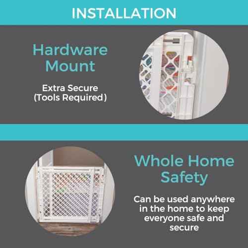 Toddleroo by North States - Stairway Secure Baby Gate: Plastic Baby Gate for Stairs & Doorways - Adjustable Indoor Safety Gate - Made in USA - 27 to 41 Inches Wide - 27 Inches Tall - Ivory