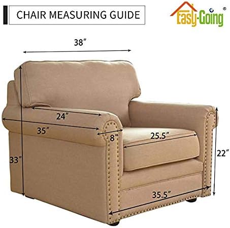 Easy-Going Chair Sofa Slipcover Reversible Sofa Cover Water Resistant Couch Cover Furniture Protector Cover with Elastic Straps for Pets Kids Children Dog Cat (Chair, Camel/Ivory)