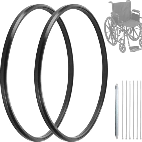 CALPALMY 2 Sets of Universal 24" x 1" Flat-Free Polyurethane Rear Wheel Replacement Tires for Manual Wheelchairs â Durable and Reliable Wheelchair Tire Replacement