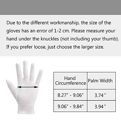 20 Pairs Archival Photo Gloves, White Work Gloves for Art Handling Working Photography Cloth Gloves Liners Bulk for Handling Jewelry, Film, Photo, Coin Collectors, Metal Inspection Men & Women