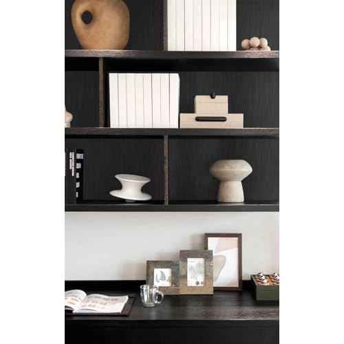 Abyssaly Refrigerator Wrap Peel and Stick Wallpaper Black Metallic Stainless Steel Brushed Contact Paper for Appliances Thick Heat Resistant Fridge Wrap for Microwave Oven 15.7" X 78.2"