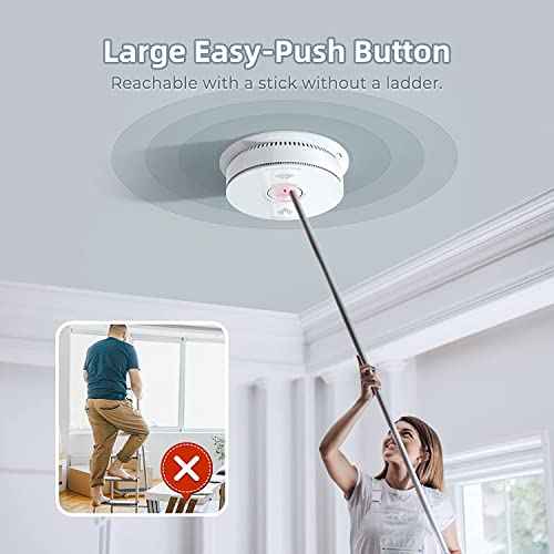 Combination Smoke and Carbon Monoxide Detector Alarm, Beeps Warning Smoke Co Alarm Clock for Travel Home Bedroom Living Room Car Basement Attics, Battery Operated, Comply with UL 217/2034, 2-Pack
