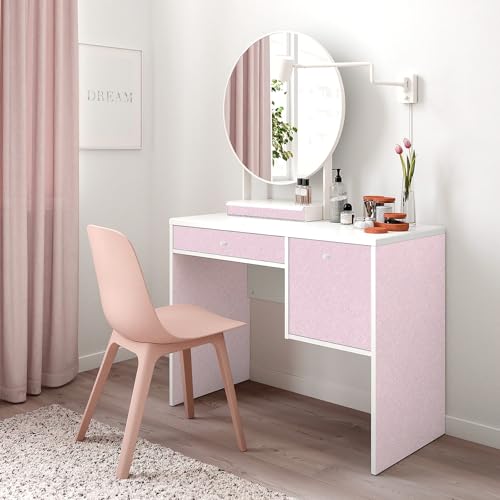 Yun-aeon Pink Silk Peel and Stick Wallpaper 17.3"x120" Embossed Textured Contact Paper Removable Waterproof Self Adhesive Vinyl Wallpaper for Bedroom Kitchen Cabinet Furniture