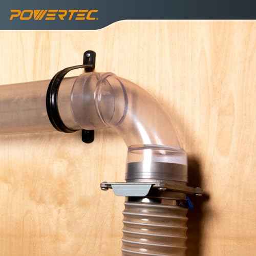 POWERTEC 70368-P2 4 Inch ID 90 Degree Elbow for 4 Inch OD Dust Collection Pipes, Adapters and Fittings (Clear), 2 pack