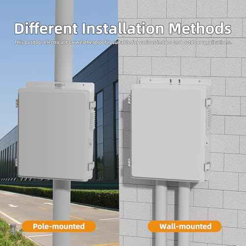 Joinfworld Vented Outdoor Electrical Box Waterproof Nema Enclosure 16x11x6 Plastic WiFi Box with Stainless Steel Buckle Fan Vented Dust Screen