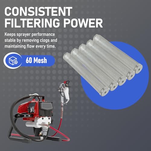 5-Pack 730-067 60 Mesh Fluid Manifold Filter, Compatible with Titan 440 Paint Sprayer, 540, 640, 740, 1040i, 640i, 840i, Elite 2000, PowrPin 3500 5500, Paint Sprayer Parts Replacement